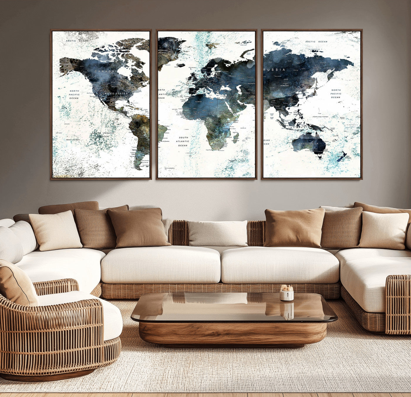 75398-MGV-CV-36X24-Push Pin World Map Canvas Print – Travel Tracker Wall Art for Couples, Perfect Anniversary Gift for Home or Office Decor