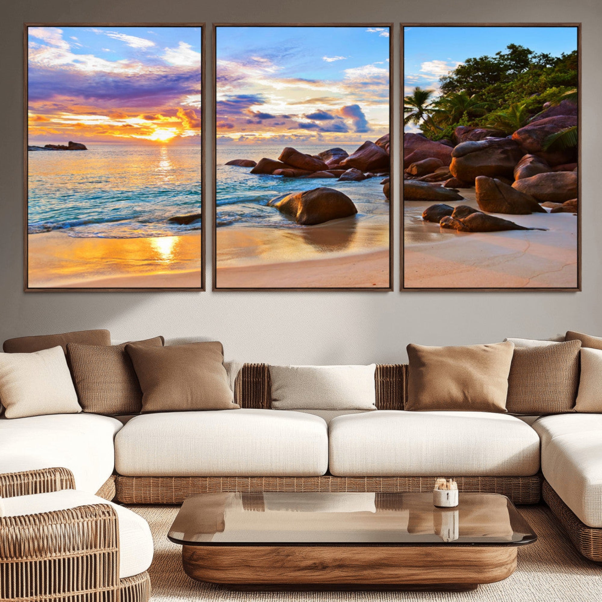 43209-MGV-CV-36X24-Tropical Island Beach Sunset Canvas Print