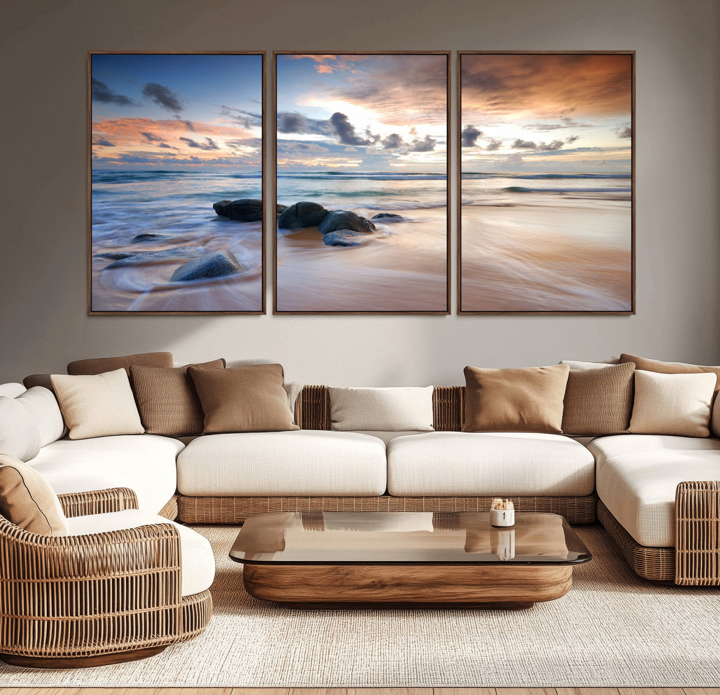 61428-MGV-CV-36X24-Serene Weather On The Beach Wall Art Canvas Print