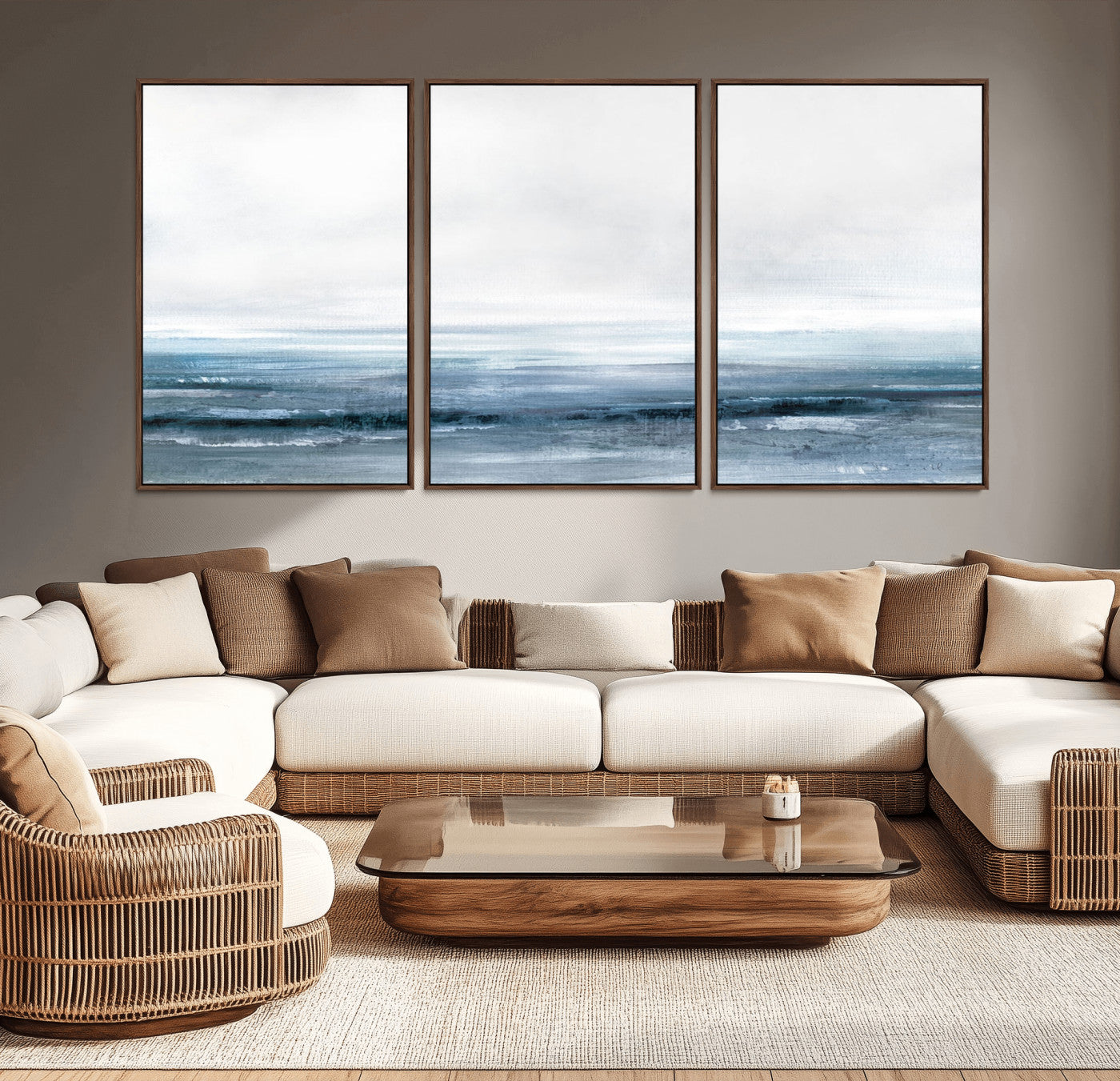 MGV-FC-60X30-3P - Blue Ocean Abstract Artwork Wall Art Canvas Print