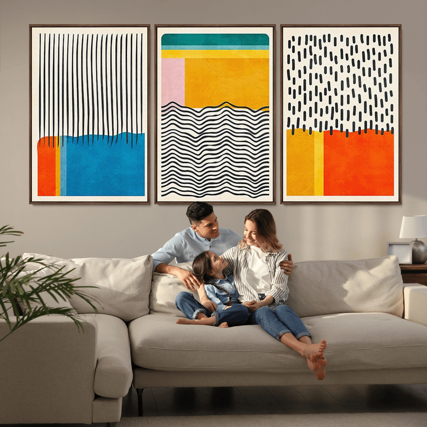 MGV-FC-60X30-3P - Canvas Print Wall Art Abstract Illustrs Art Boho