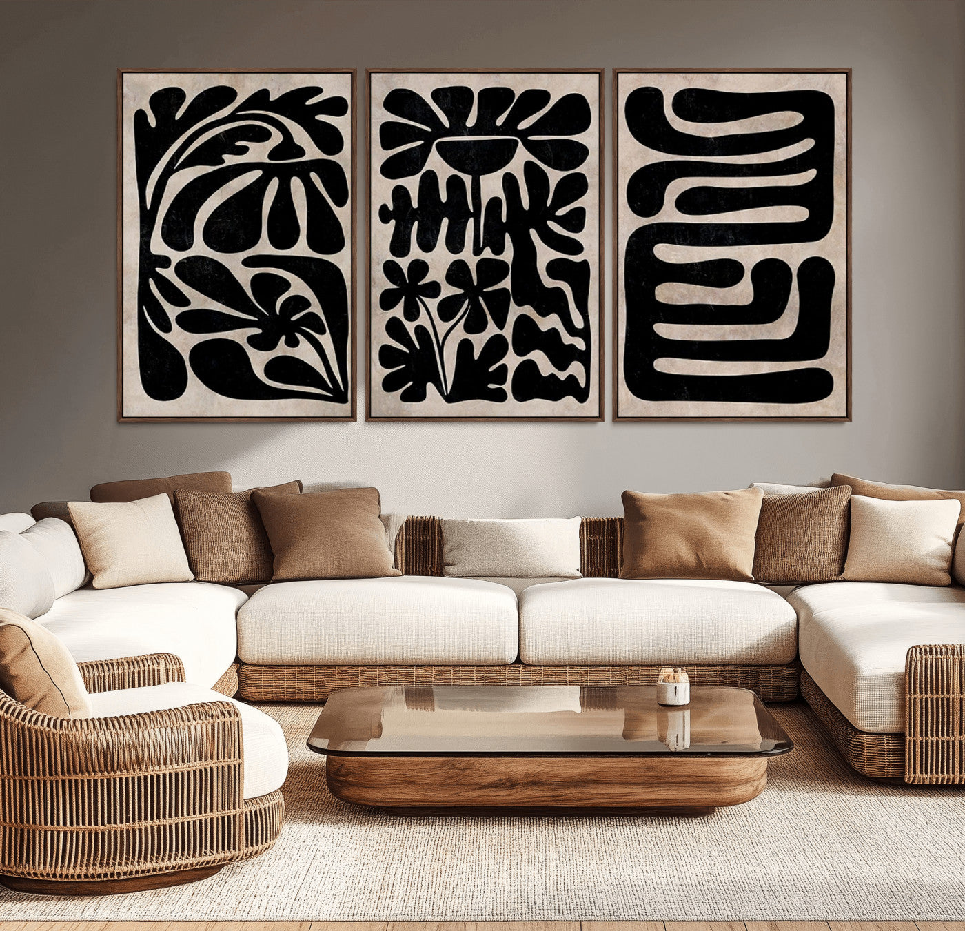 MGV-FC-60X30-3P - Canvas Print Wall Art Abstract Art Boho, Framed Boho Art Canvas Print