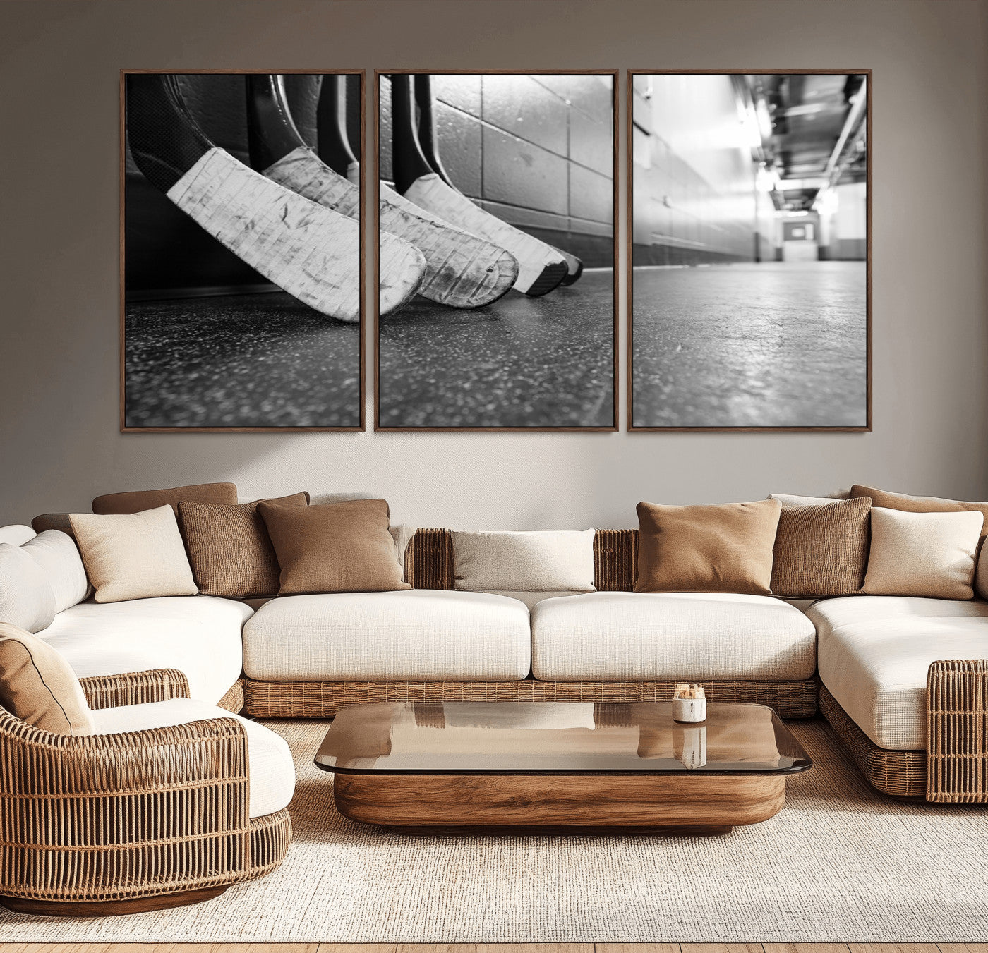 MGV-FC-60X30-3P - Ice Hockey Wall Art Canvas Print