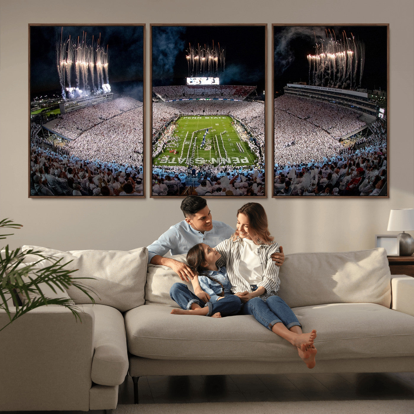 MGV-FC-60X30-3P - Penn Stadium Football Wall Art Canvas Print, Pennsylvania University Football Stadium