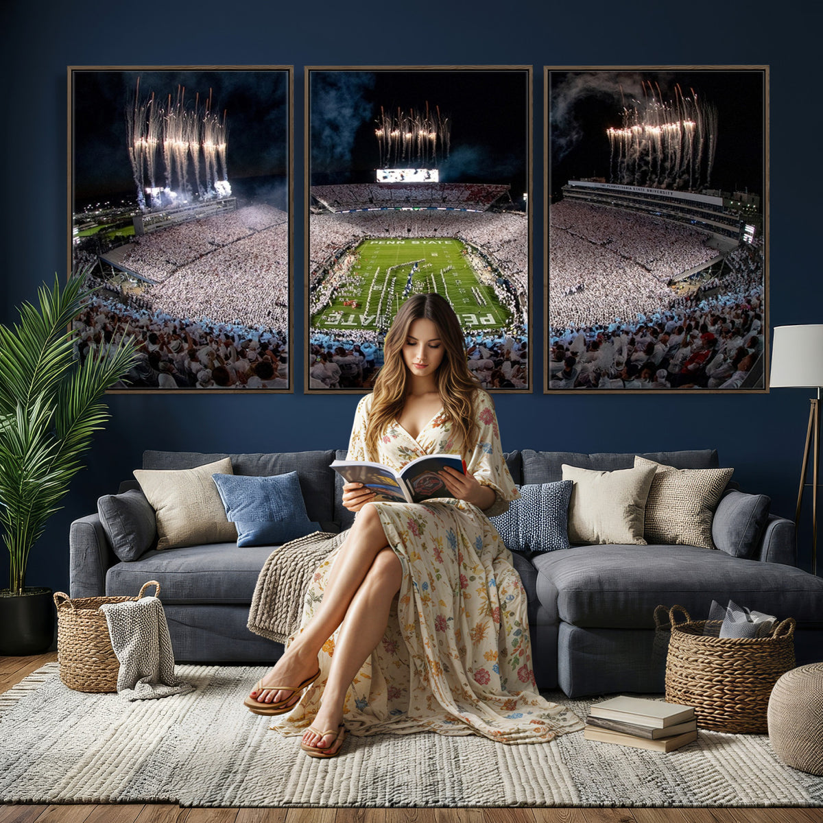 11391-MGV-CV-36X24 - Penn State Football Wall Art Canvas Print