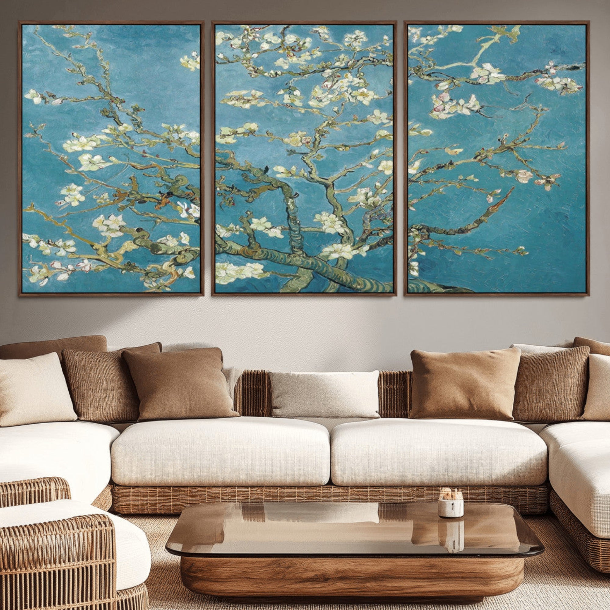 65607-MGV-CV-36X24-Vincent Van Gogh's Almond Blossom Abstract Wall Art Canvas, Van Gogh Almond Blossom Canvas Print