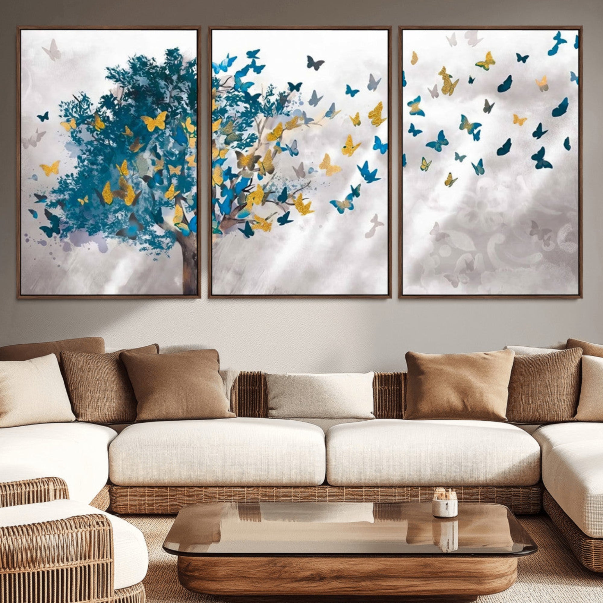 37564-MGV-CV-36X24-Tree Butterfly Abstract Tree and Butterfly Wall Art Canvas Print