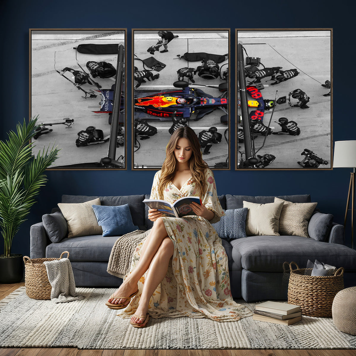 RedBull-MGV-CV-36X24 - Red Bull Formula 1 Canvas Wall Art Print