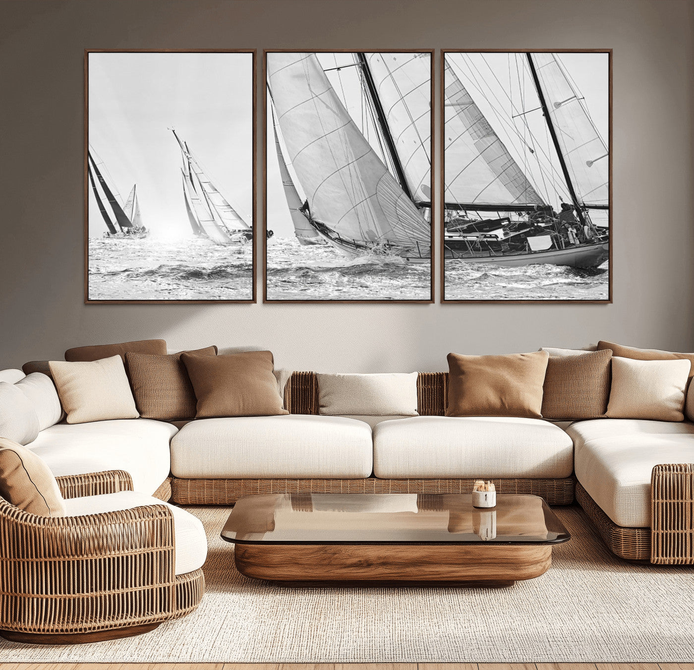 Boat-1-MGV-CV-36X24-Yacht Sailboat Regatta Canvas Wall Art Canvas Print