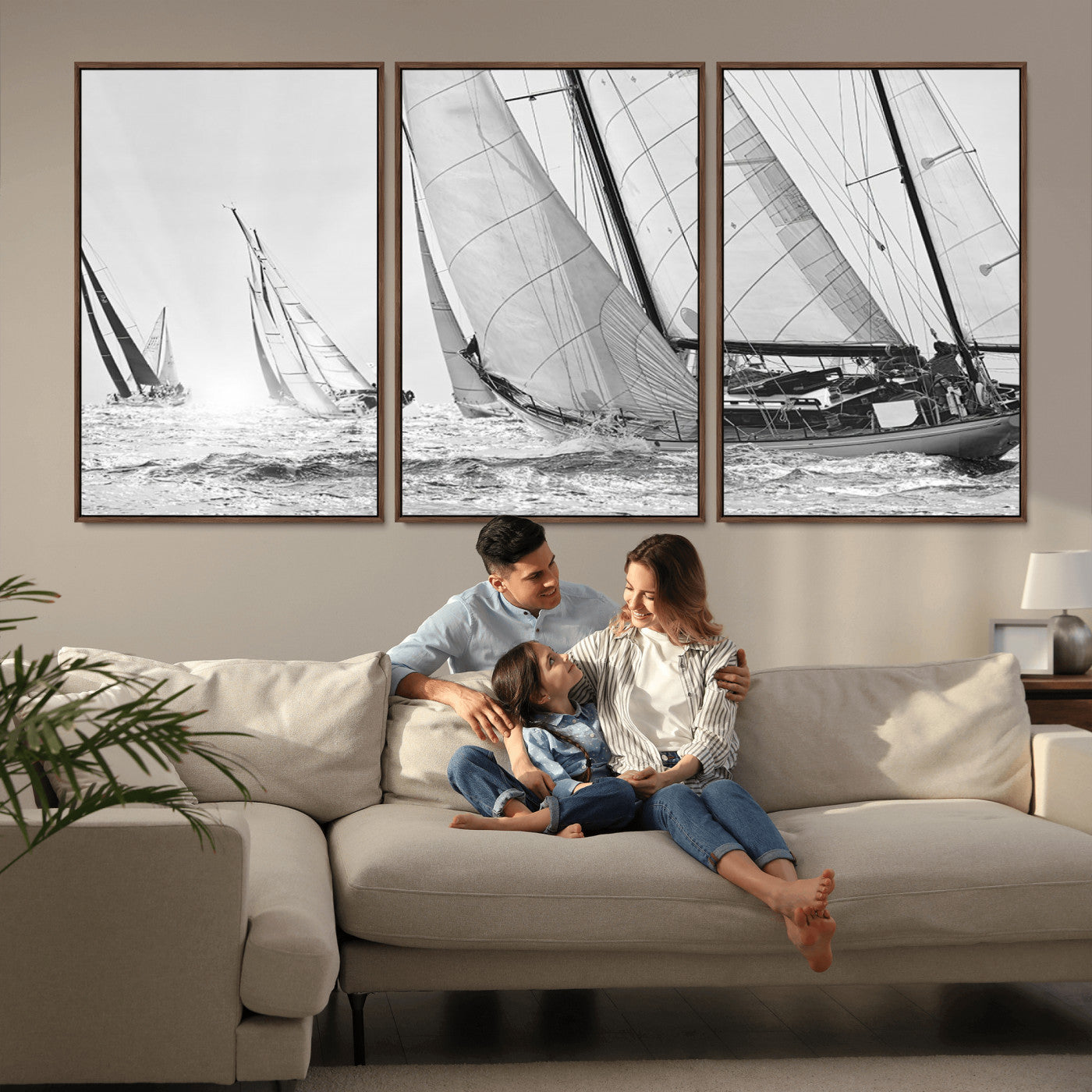 MGV-FC-60X30-3P - Yacht Sailboat Regatta Canvas Wall Art Canvas Print