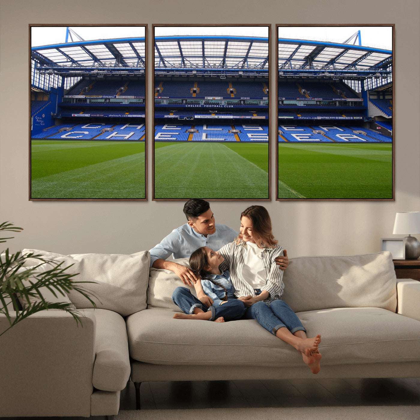 MGV-FC-60X30-3P - Chelsea FC Soccer Team Print - Stamford Bridge Stadium Wall Art Canvas Print