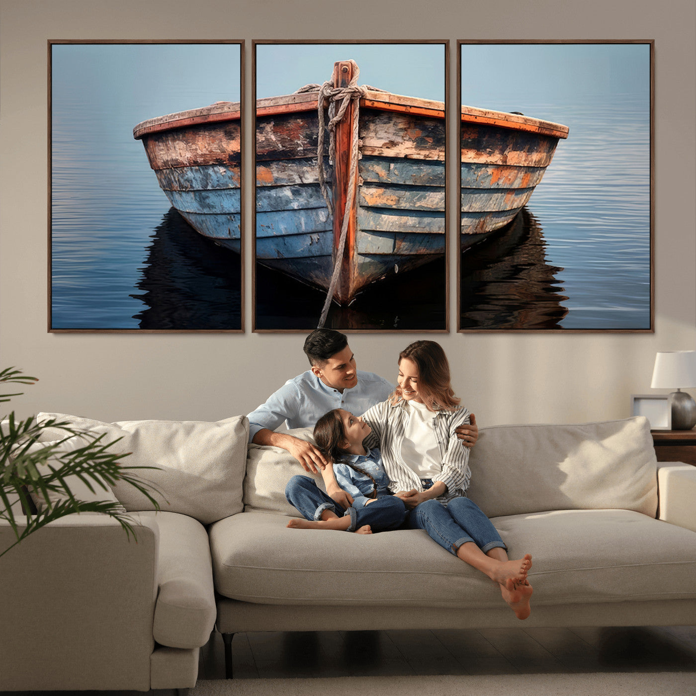 MGV-FC-60X30-3P - Stunning Vintage Boat Canvas Print | Nautical Wall