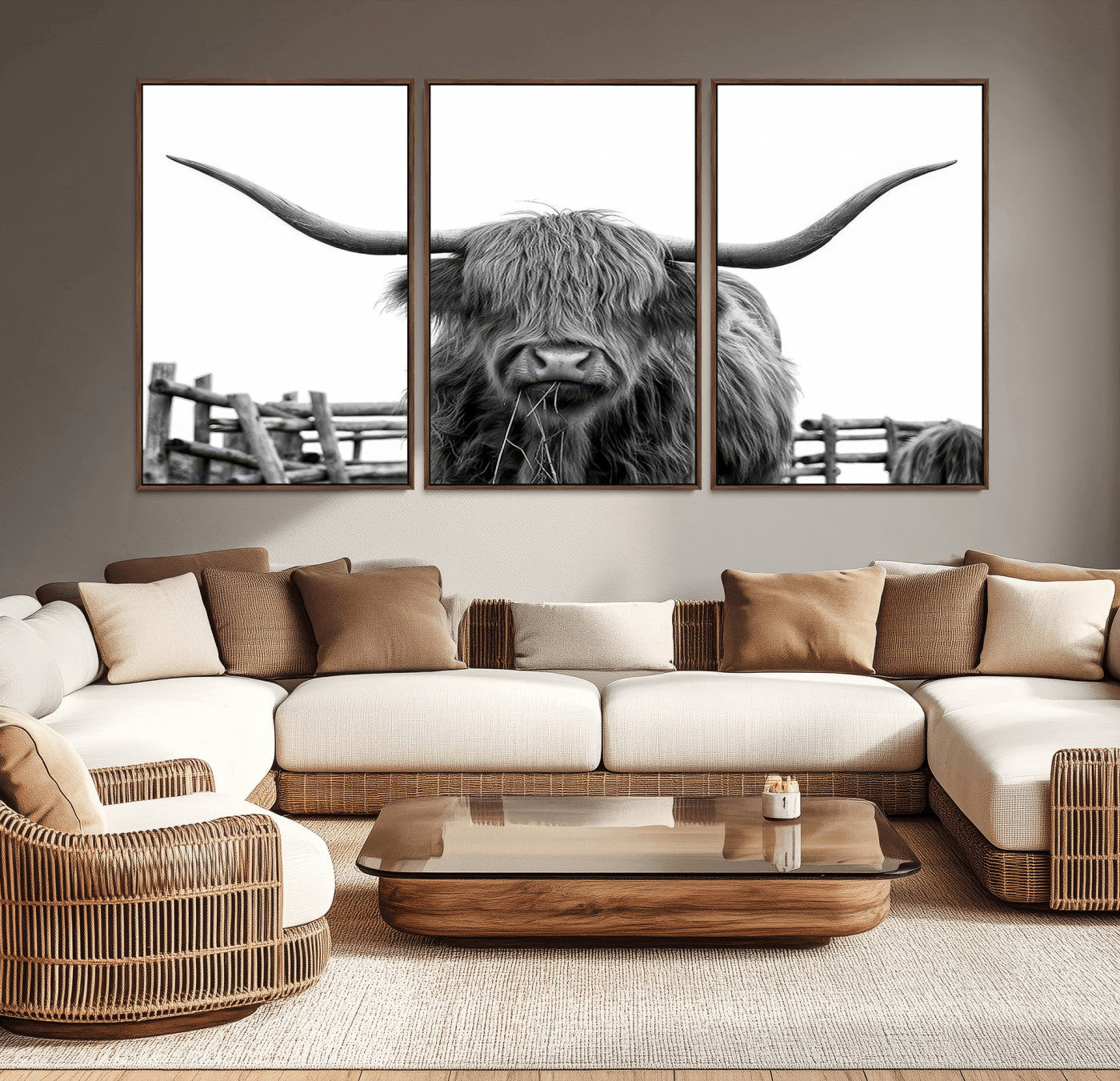 58188-MGV-CV-36X24-Longhorn Canvas Print, Bighorn Cow Wall Art Canvas Print