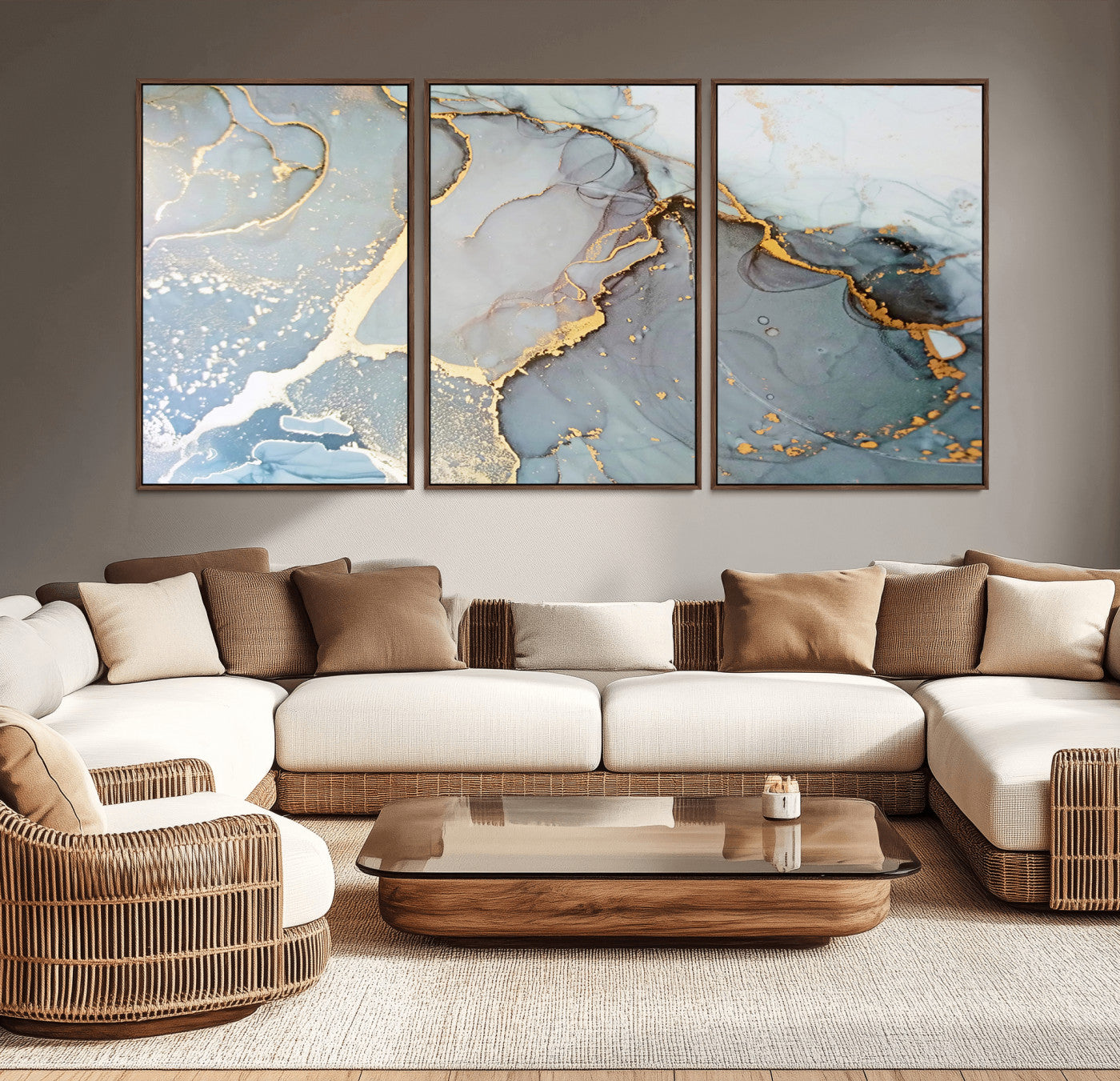 -Large Abstract Marble Wall Art Canvas Print for Living Room and Farmhouse Decor