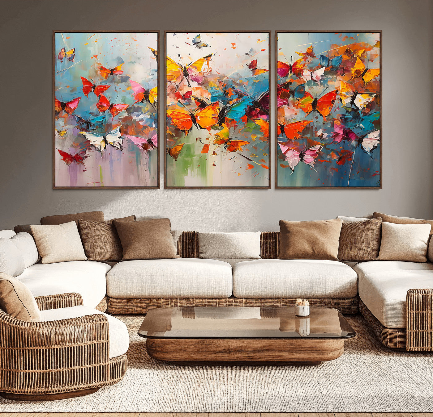 -Abstract Butterfly Wall Art Canvas Print
