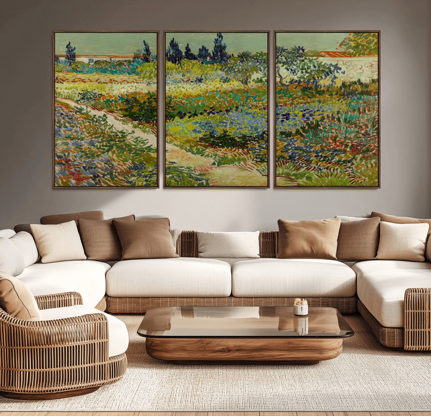 -Vincent van Gogh Garden at Arles Wall Art Canvas Print