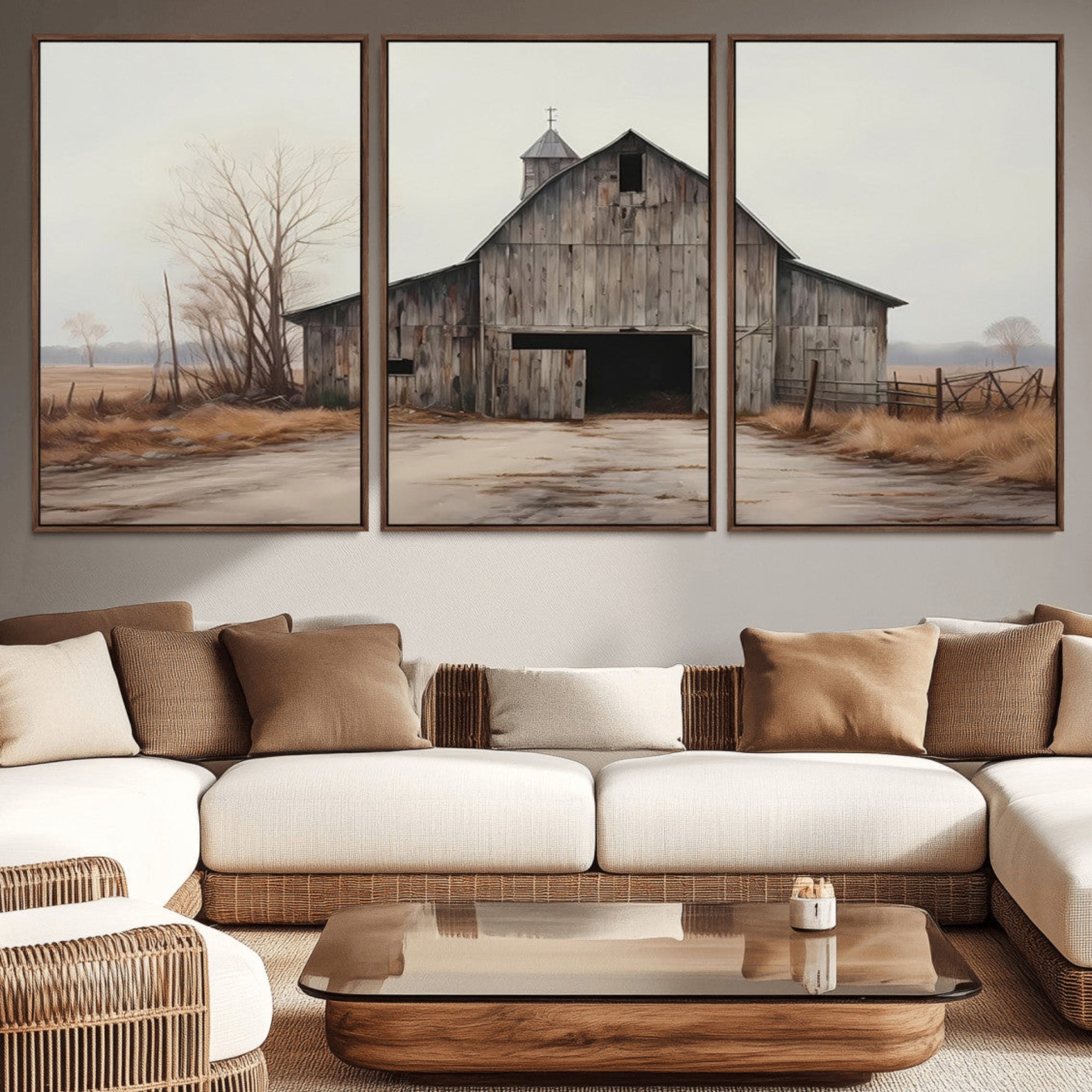 11602-MGV-CV-36X24-Farmhouse Rustic Barn Wall Art Canvas Print – Framed and Ready to Hang – Perfect Addition to