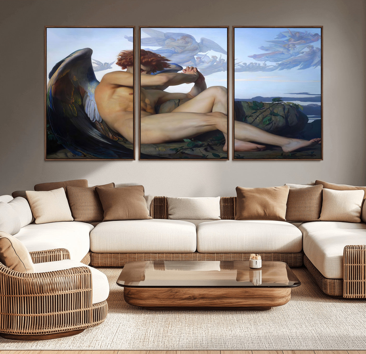 -Fallen Angel Wall Art Canvas Print – Classic Art, Framed, Ready to Hang - Alexandre Cabanel