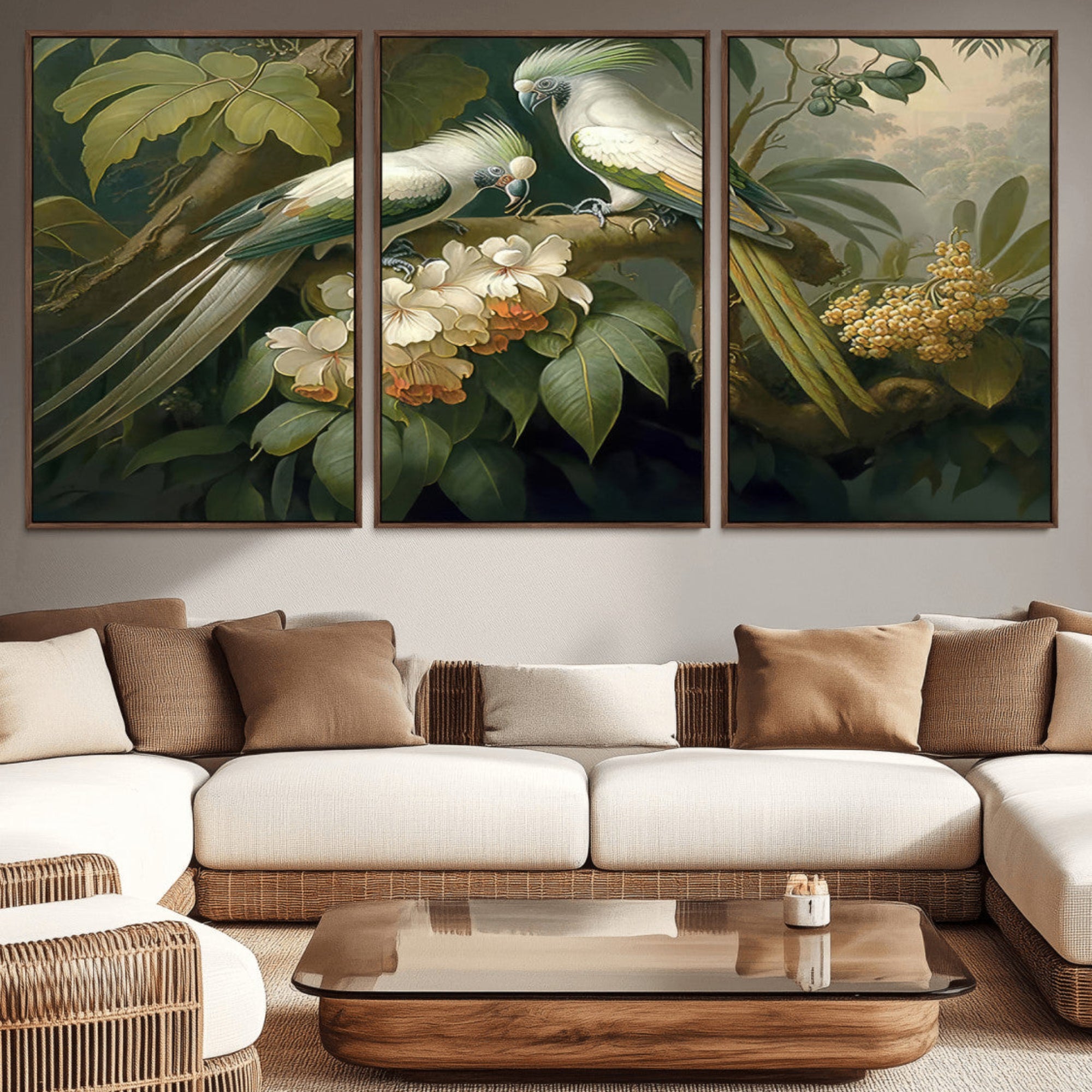 84047-MGV-CV-36X24-Tropical Paradise Print Wall Art Stunning Artwork of a Parrot in a Lush Forest with Beautiful