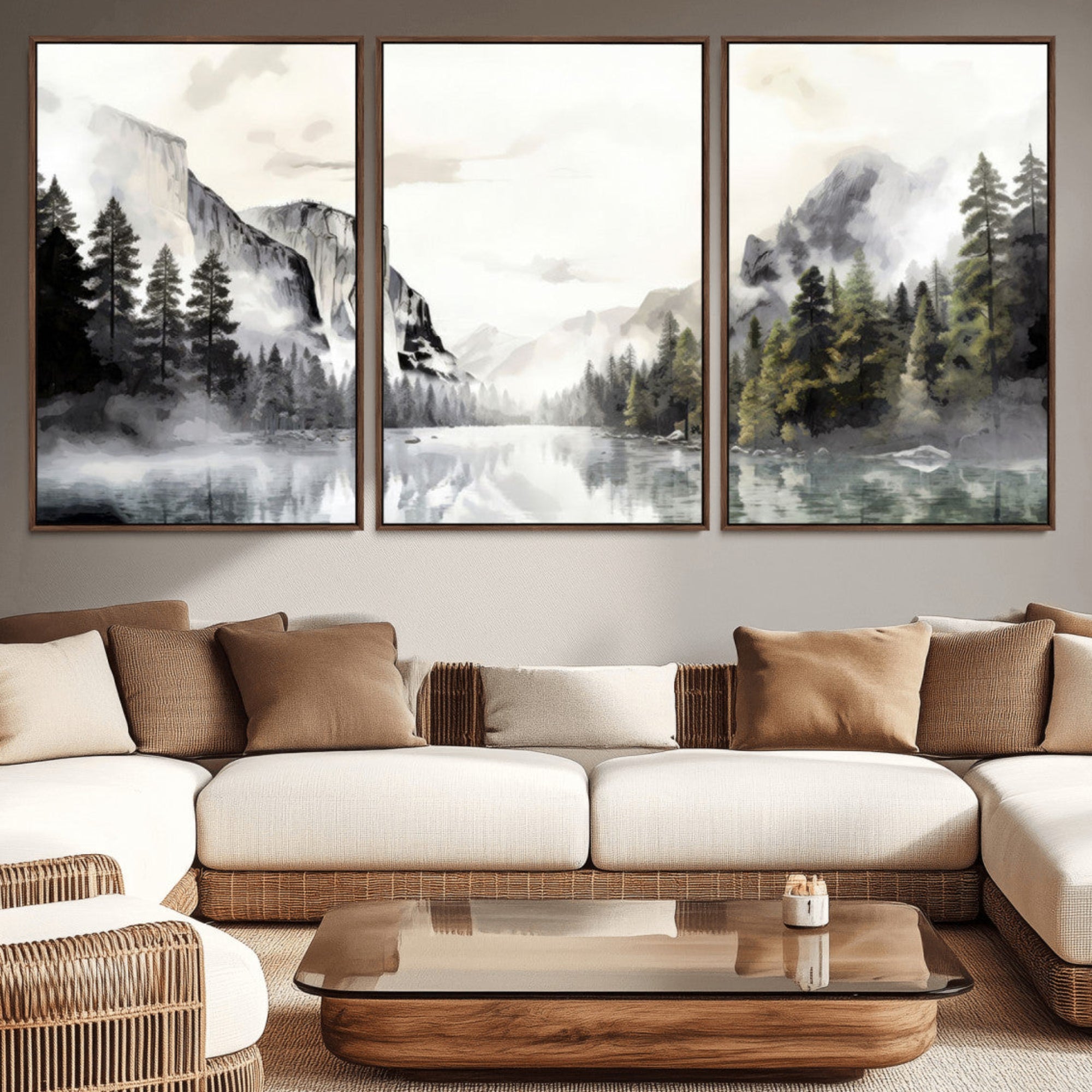 27364-MGV-CV-36X24-Yosemite Valley Wall Art Canvas Print – Framed and Ready to Hang – Majestic Nature Landscape Décor