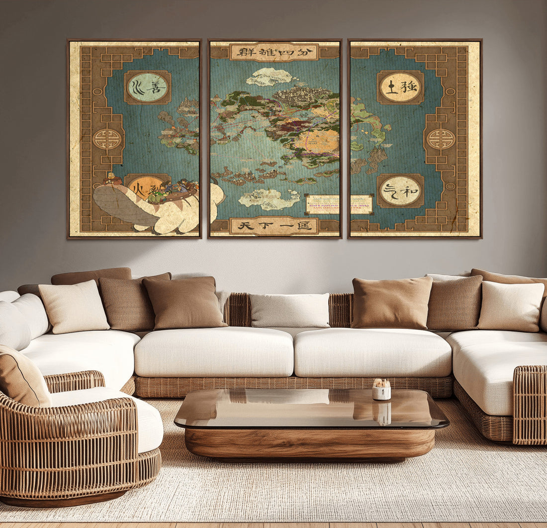 Avatar Wall Art: The Last Airbender Vintage Map - Wall Art