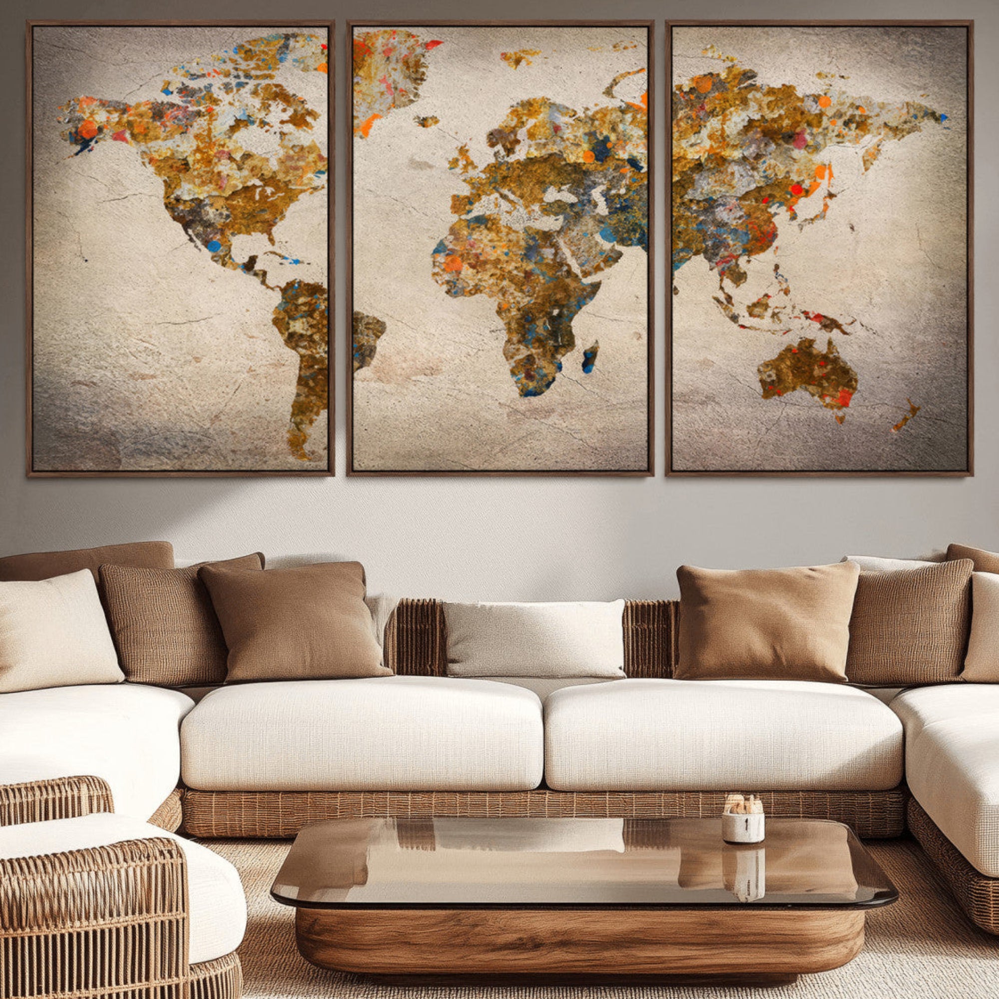 69409-MGV-CV-36X24-Push Pin World Map Canvas Print – Travel Tracker Wall Art for Couples, Perfect Anniversary Gift for Home or Office Decor
