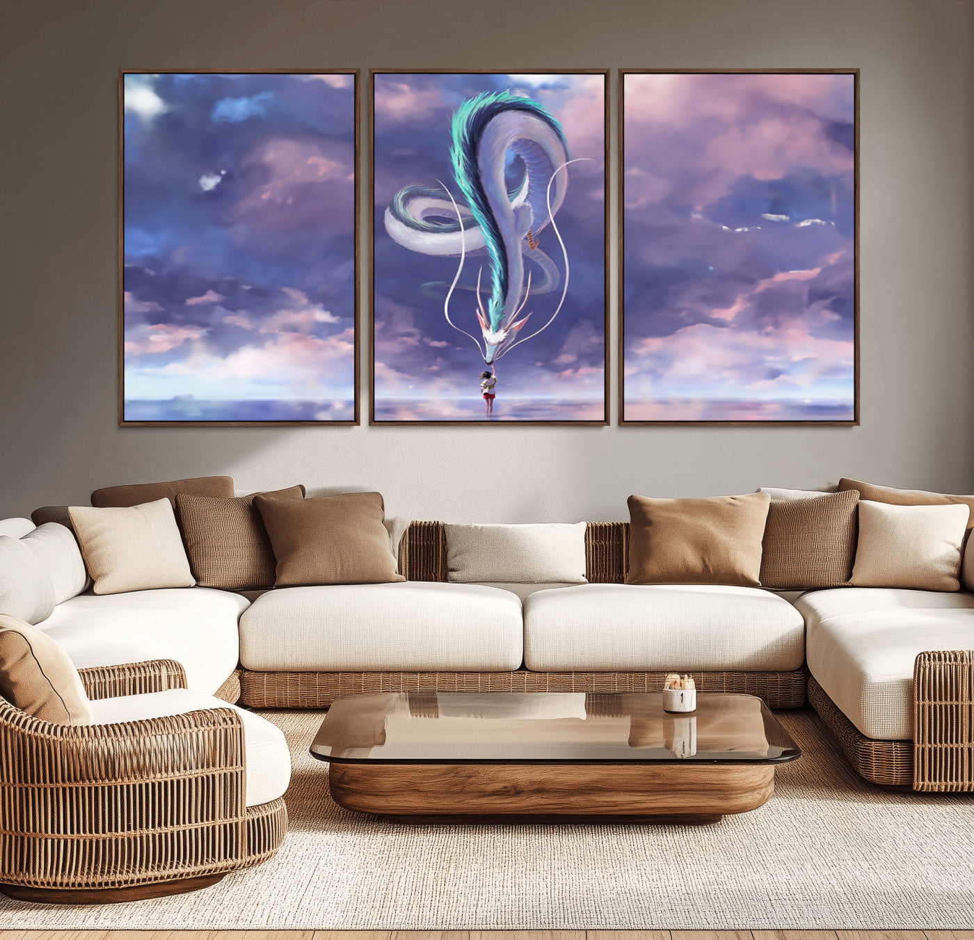 MGV-FC-60X30-3P - Spirited Away Haku and Chihiro Poster - Anime Lover - Hayao Miyazaki - Studio Ghibli Poster - Anime