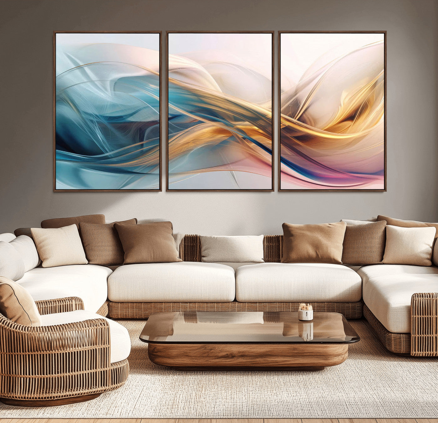 -Abstract Flowing Colors Wall Art Canvas Print