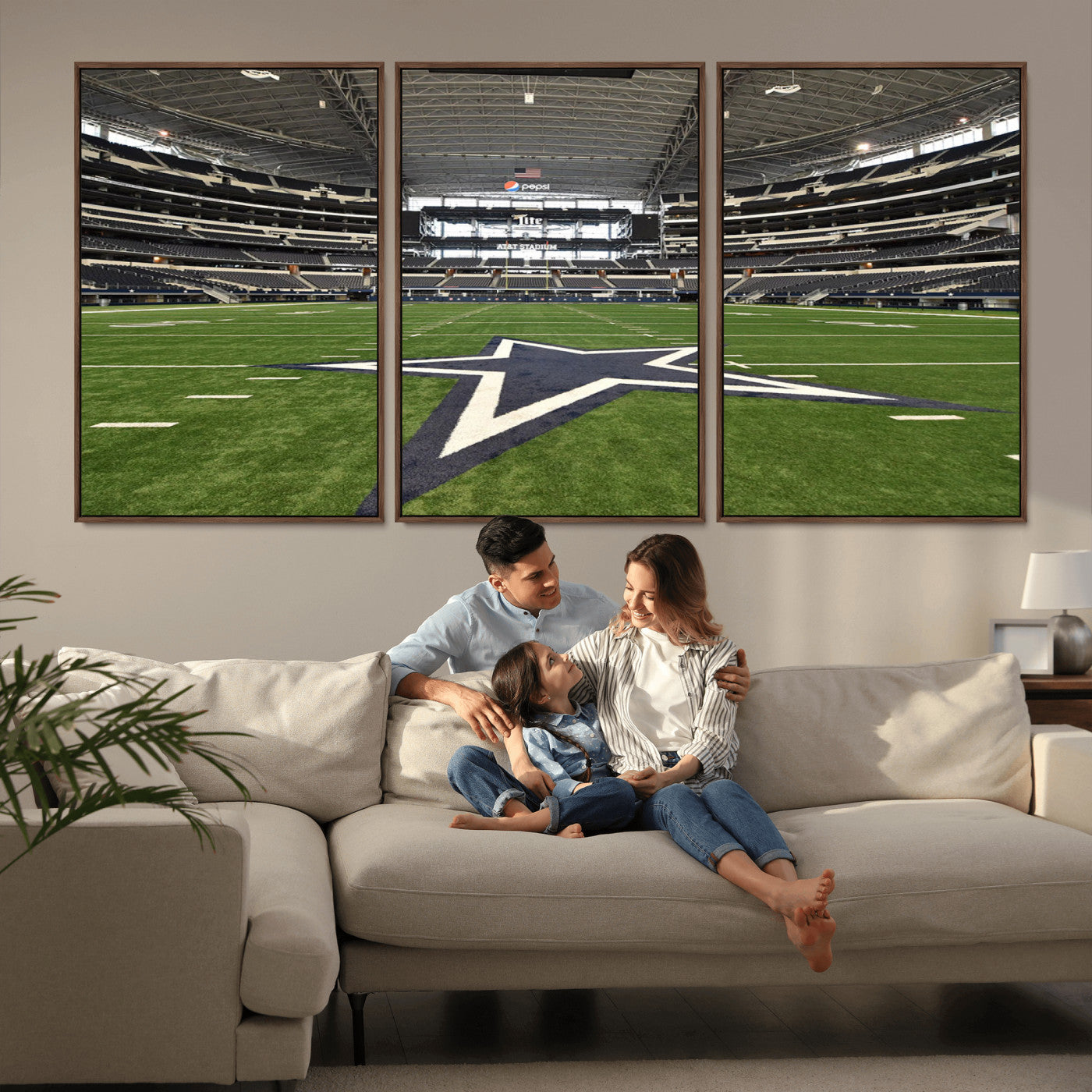 MGV-FC-60X30-3P - Dallas Cowboys Football Team Print - Arlington AT&T Stadium Wall Art Canvas Print