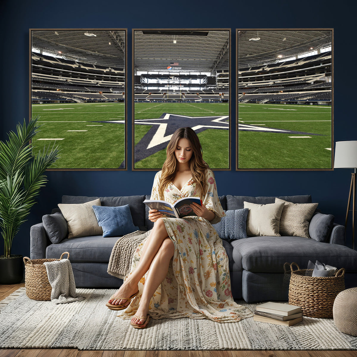 14834-MGV-CV-36X24 - Dallas Cowboys Football Team Print - Arlington AT&T Stadium