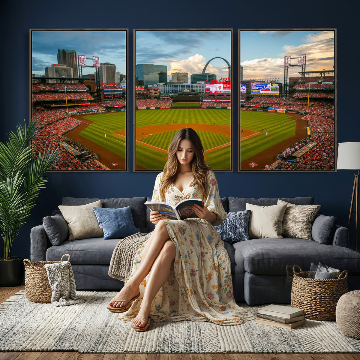 91908-MGV-CV-36X24 - Busch Stadium Wall Art Print | St. Louis Cardinals Baseball