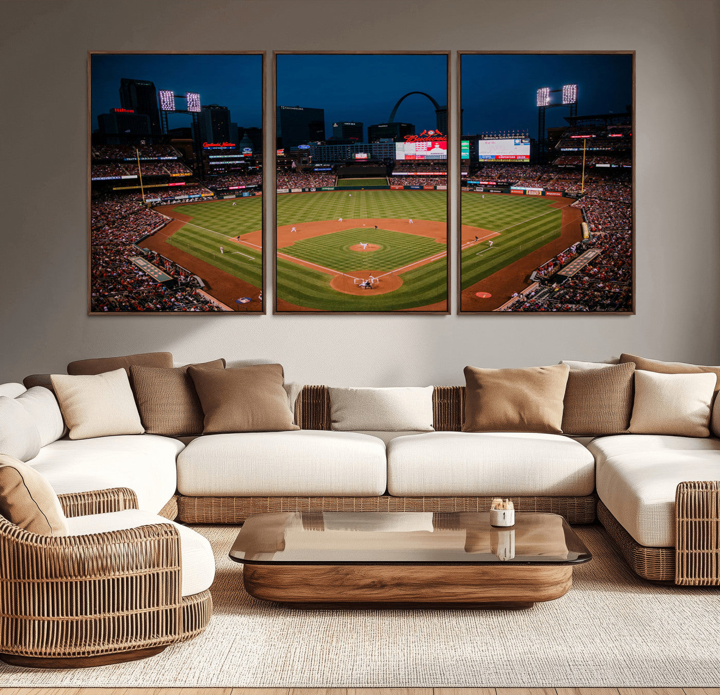 MGV-FC-60X30-3P - St. Louis Cardinals Baseball Team Print - Busch Stadium Wall Art Canvas Print