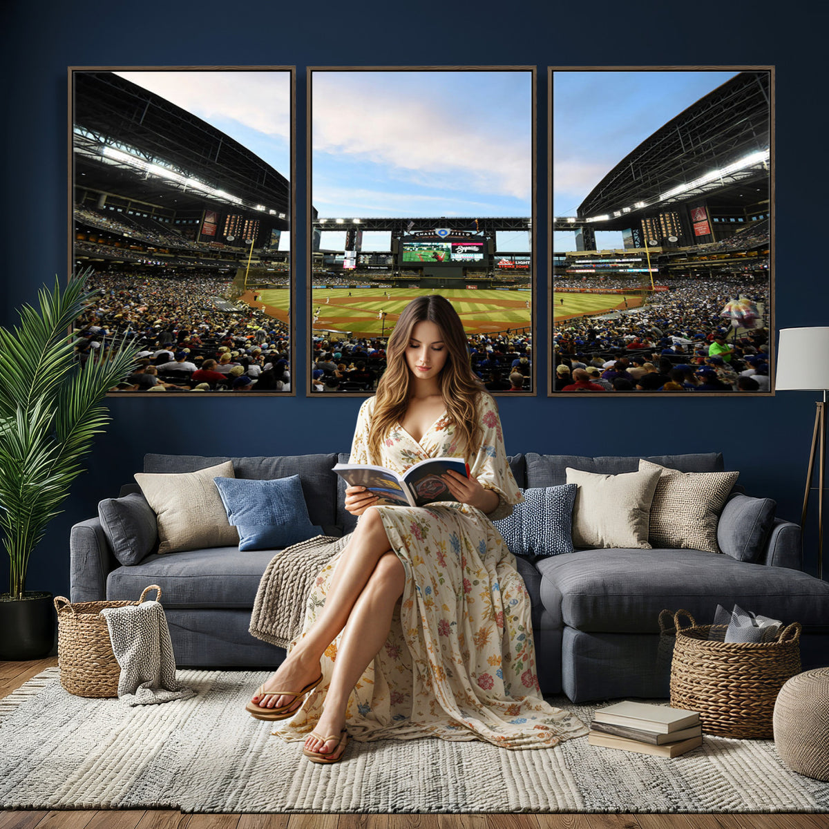 92672-MGV-CV-36X24 - Arizona Diamondbacks Team Print - Phoenix Chase Field