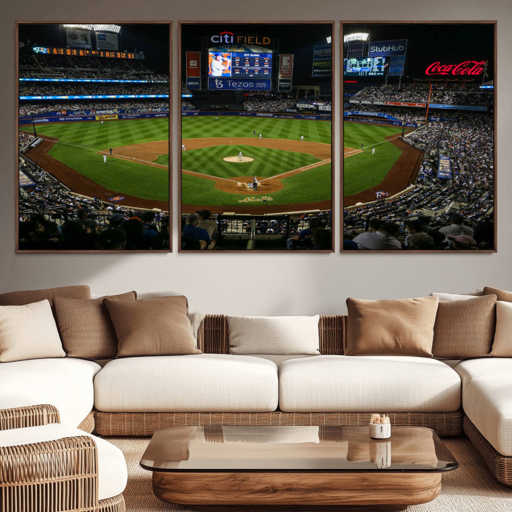 25148-MGV-CV-36X24-Los Angeles Dodgers Baseball Team Print - California Dodger Stadium Wall Art Canvas Print
