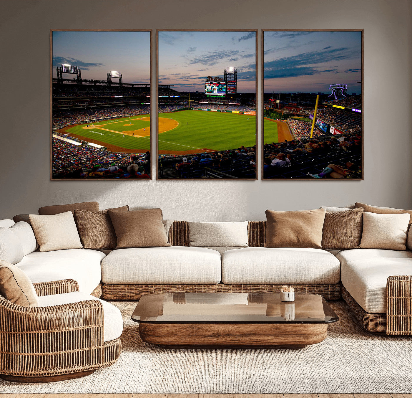 MGV-FC-60X30-3P - Philadelphia Phillies Baseball Team Print - Citizens Bank Park Stadium Wall Art Canvas Print