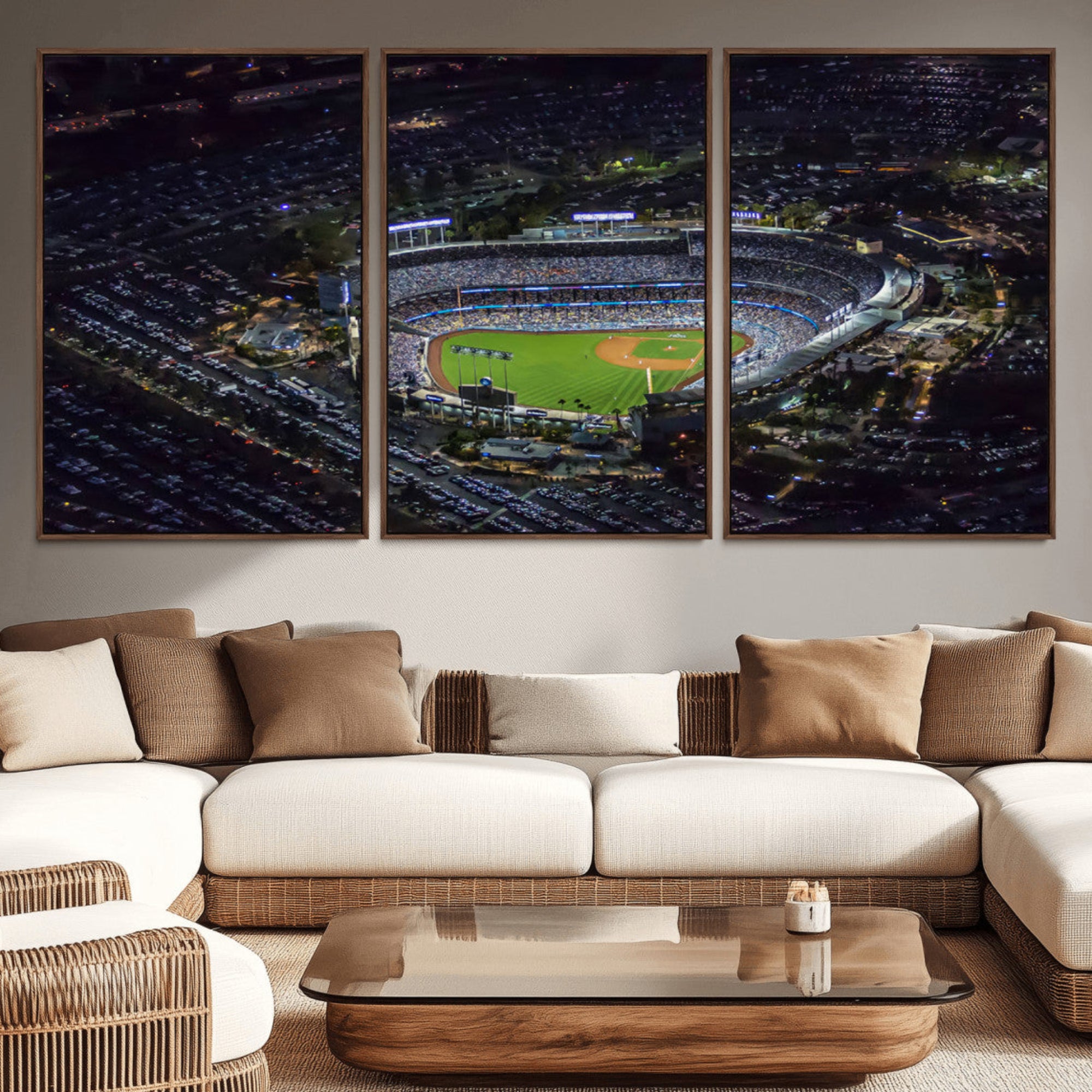16515-MGV-CV-36X24-Los Angeles Dodgers Baseball Team Print - California Dodger Stadium Wall Art Canvas Print