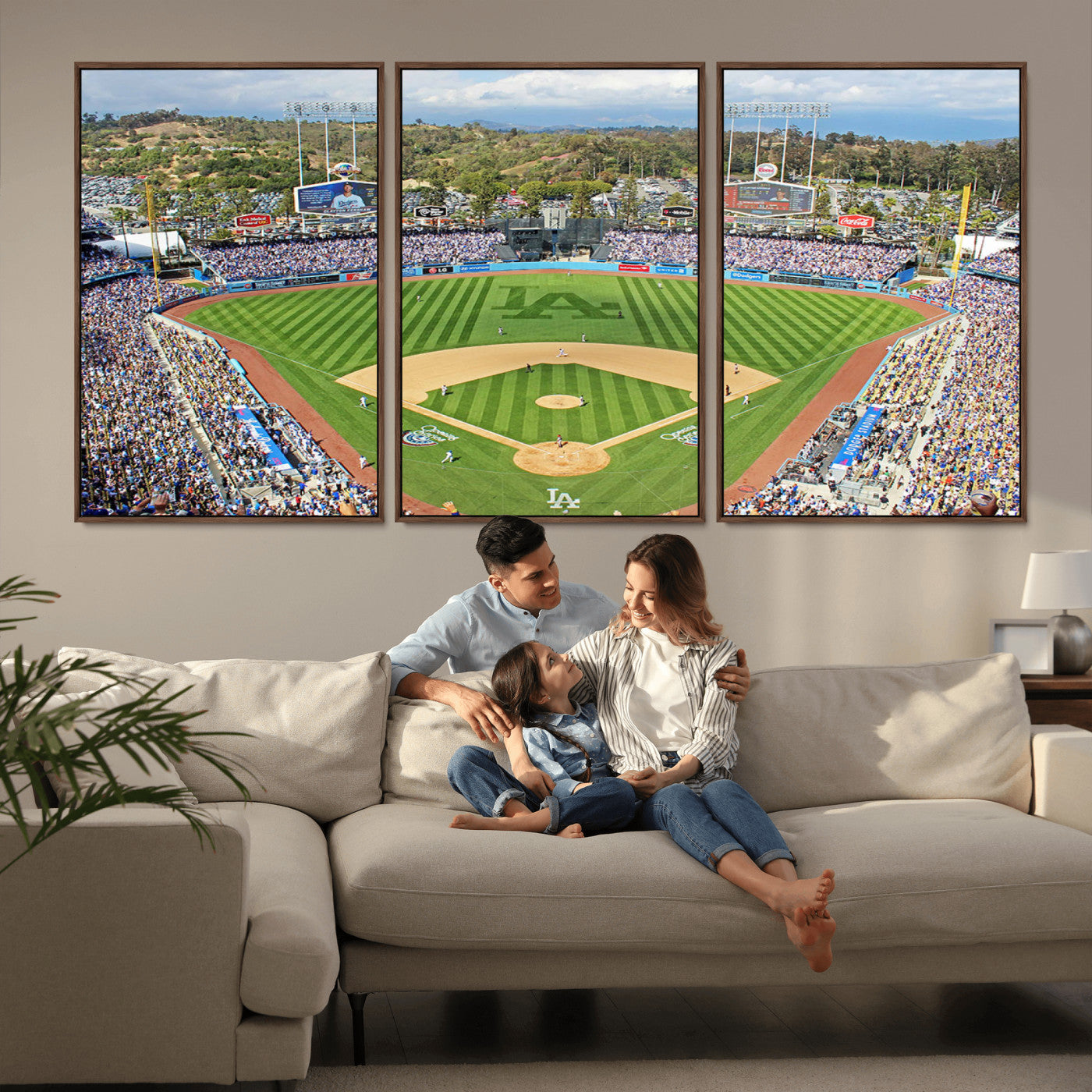 MGV-FC-60X30-3P - Citi Field Wall Art Print | 3-Panel New York Mets Baseball Stadium Canvas Print | Framed Sports Decor for Living Room, Man Cave, or Office