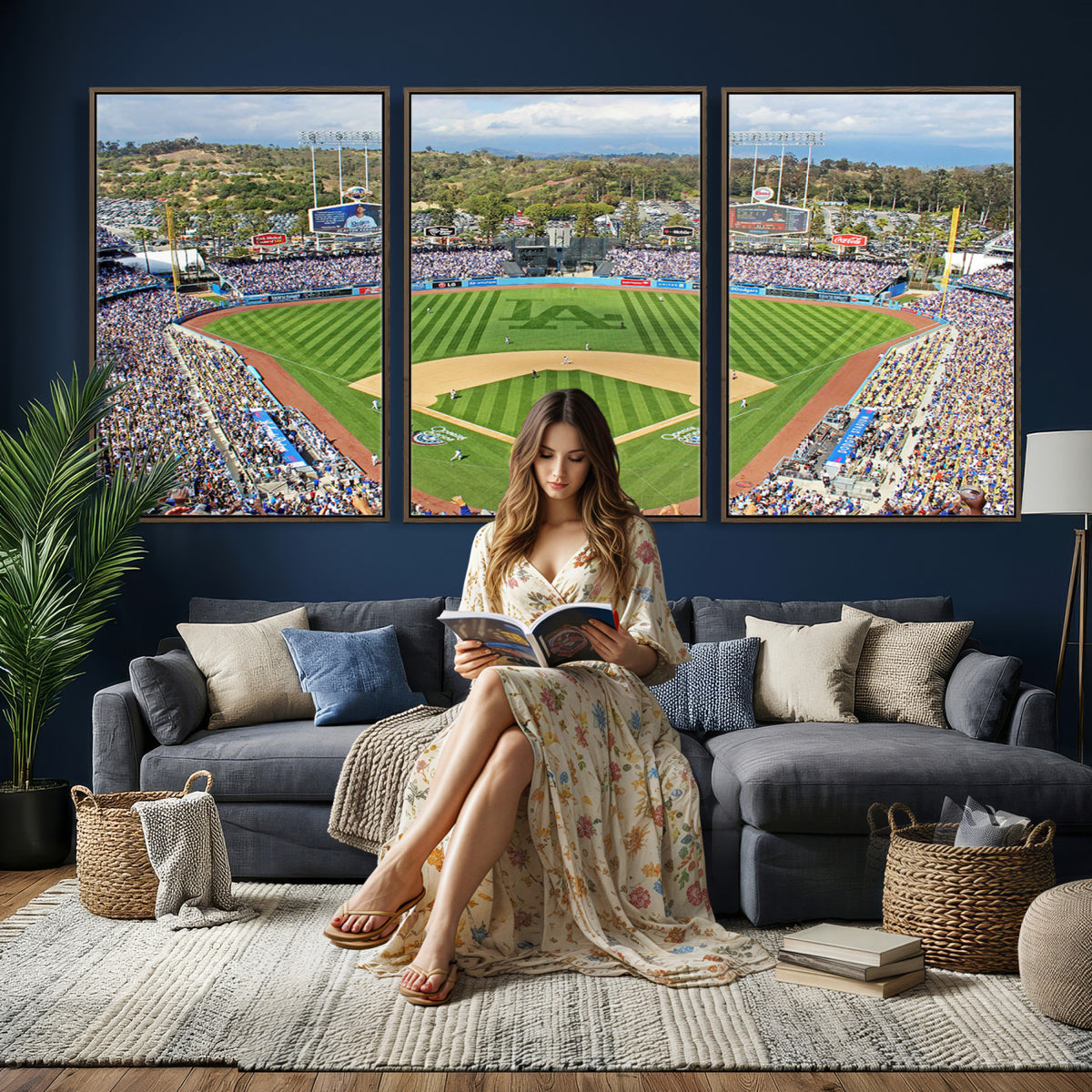 34760-MGV-CV-36X24 - Citi Field Wall Art Print | 3-Panel New York Mets Baseball Stadium Canvas Print