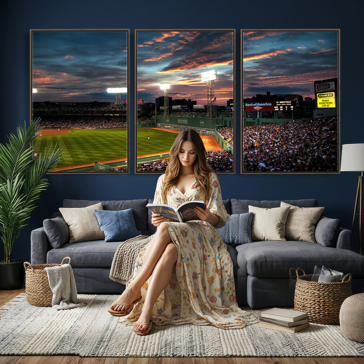 66781-MGV-CV-36X24 - Fenway Park Boston Massachusetts Stadium Wall Art Canvas Print
