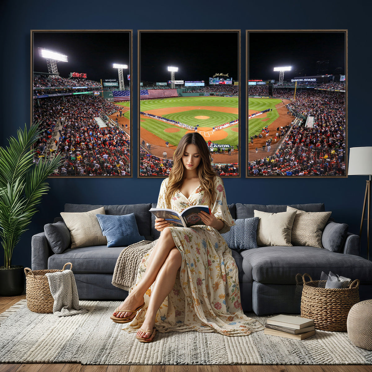 47365-MGV-CV-36X24 - Fenway Park Wall Art Canvas Print | Large Baseball Stadium Canvas for Boston Red Sox Fans