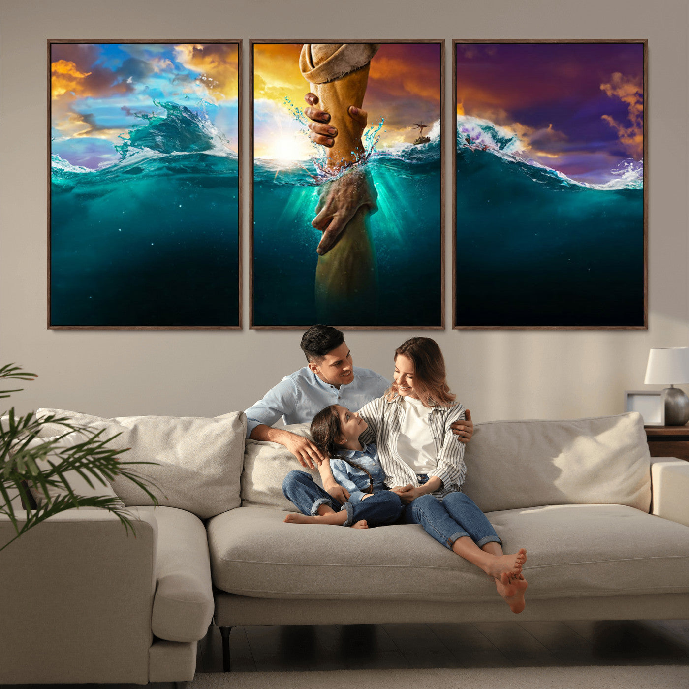 MGV-FC-60X30-3P - God Hand Wall Art Canvas Print