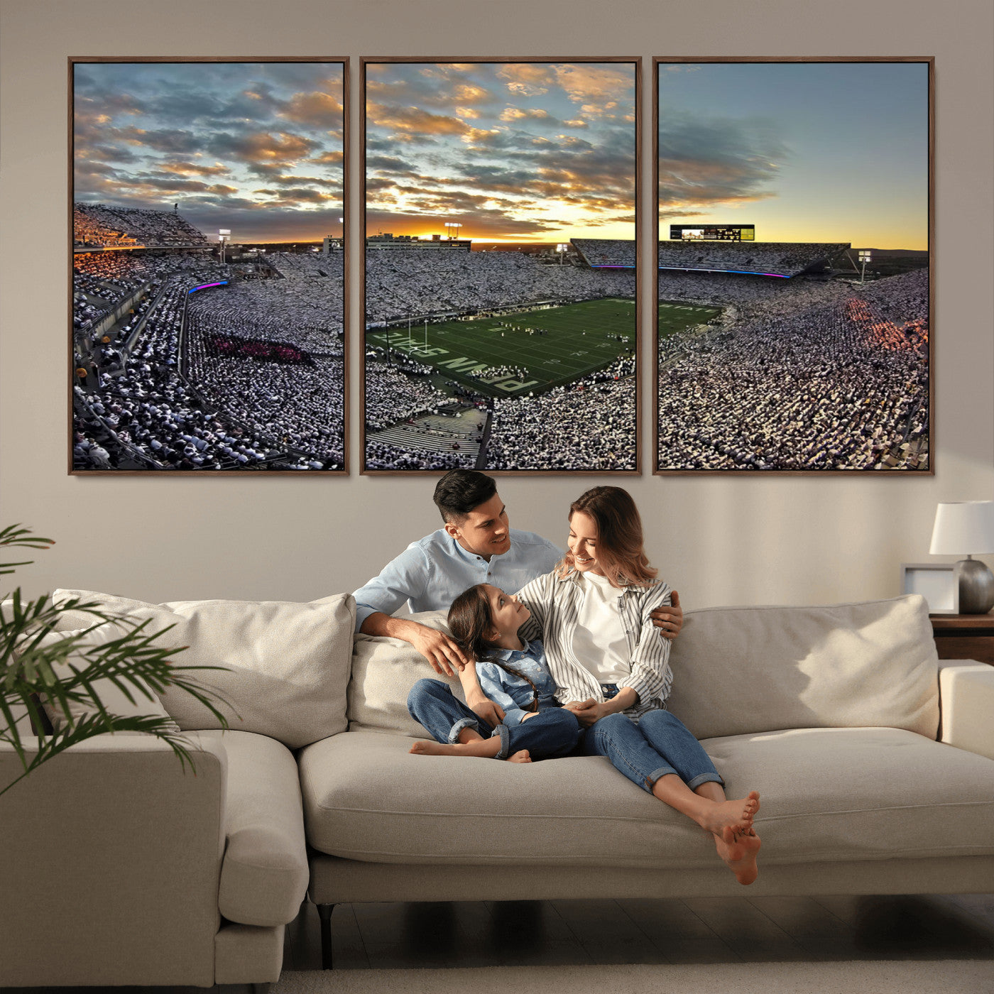 MGV-FC-60X30-3P - Beaver Stadium Wall Art - Penn State Stadium Wall Art | Penn Nittany Lions Football Match for Sport Room Decor