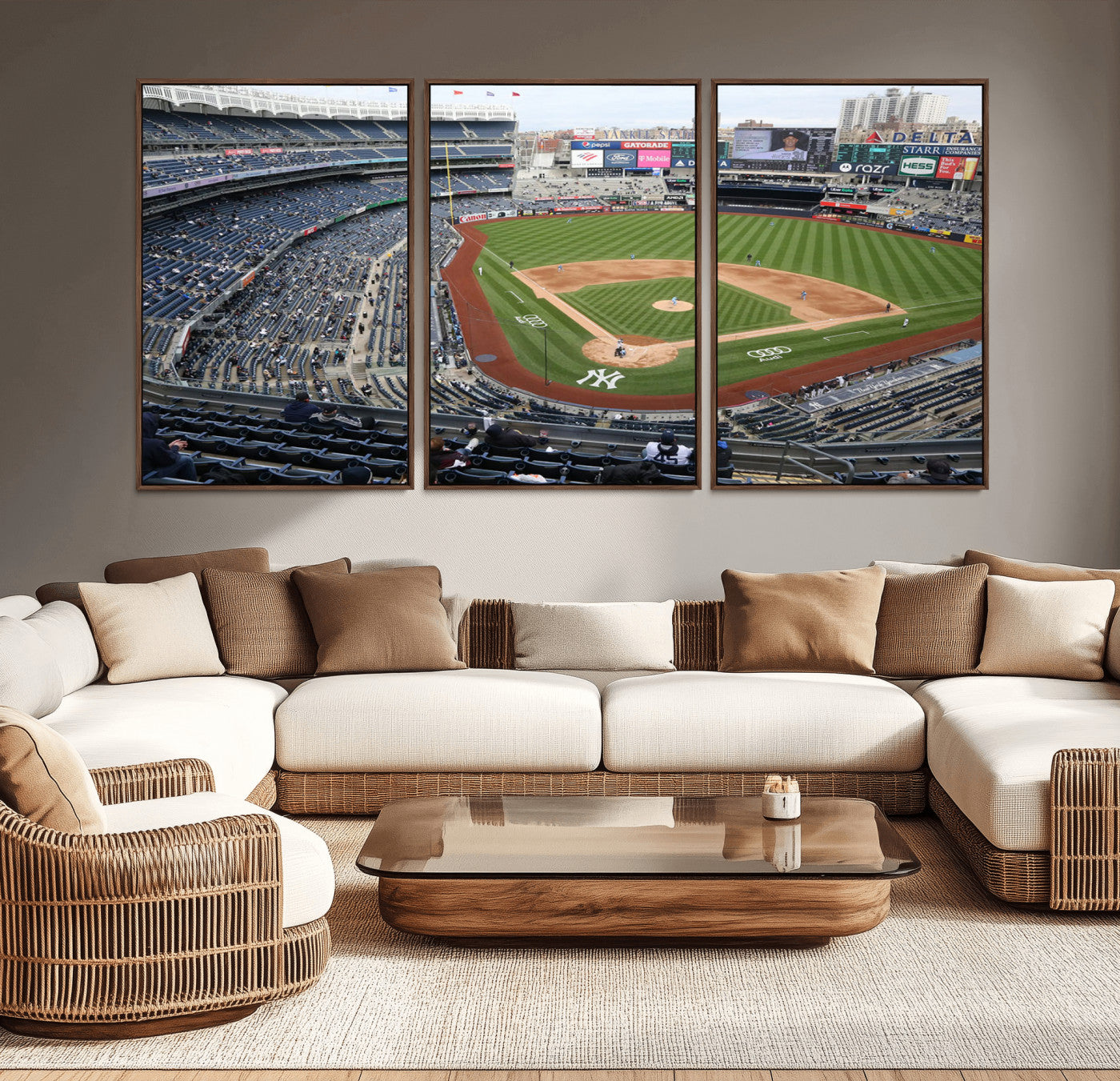 MGV-FC-60X30-3P - New York Yankees Baseball Team Print - Yankee Stadium Wall Art Canvas Print