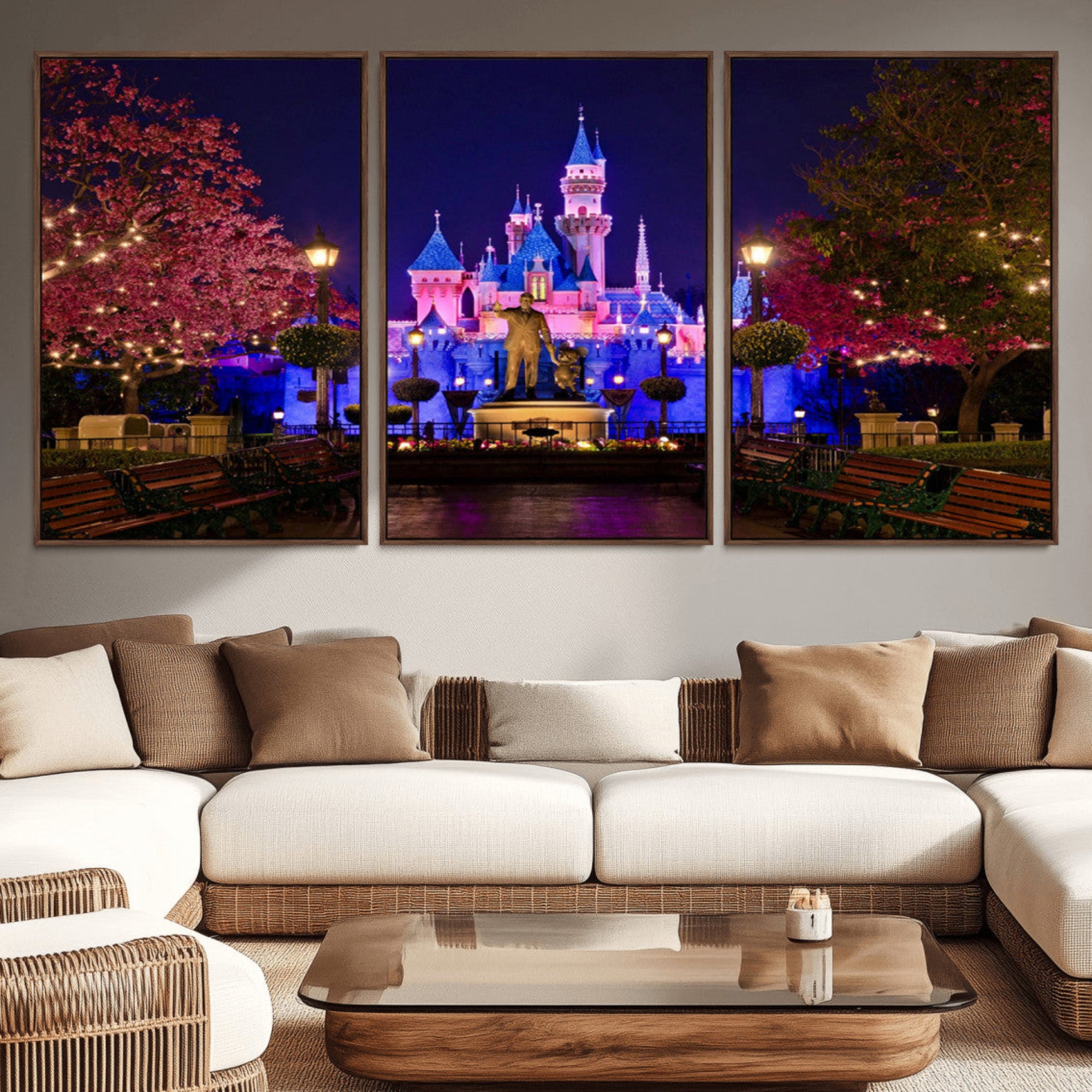 79435-MGV-CV-36X24-Castle Large Wall Art Disney Magic Kingdom Kids Room Decor - Disney World Christmas Home Decor Child