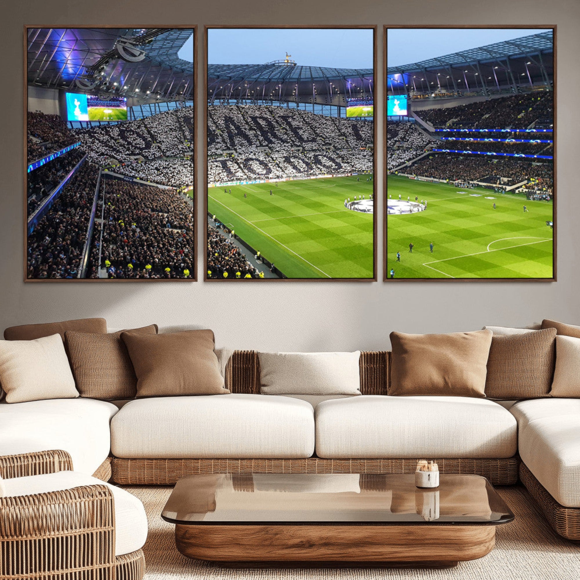 38765-MGV-CV-36X24-Tottenham Hotspur Stadium Canvas Print, Match Day Triple Canvas Wall Art - Premier League Football