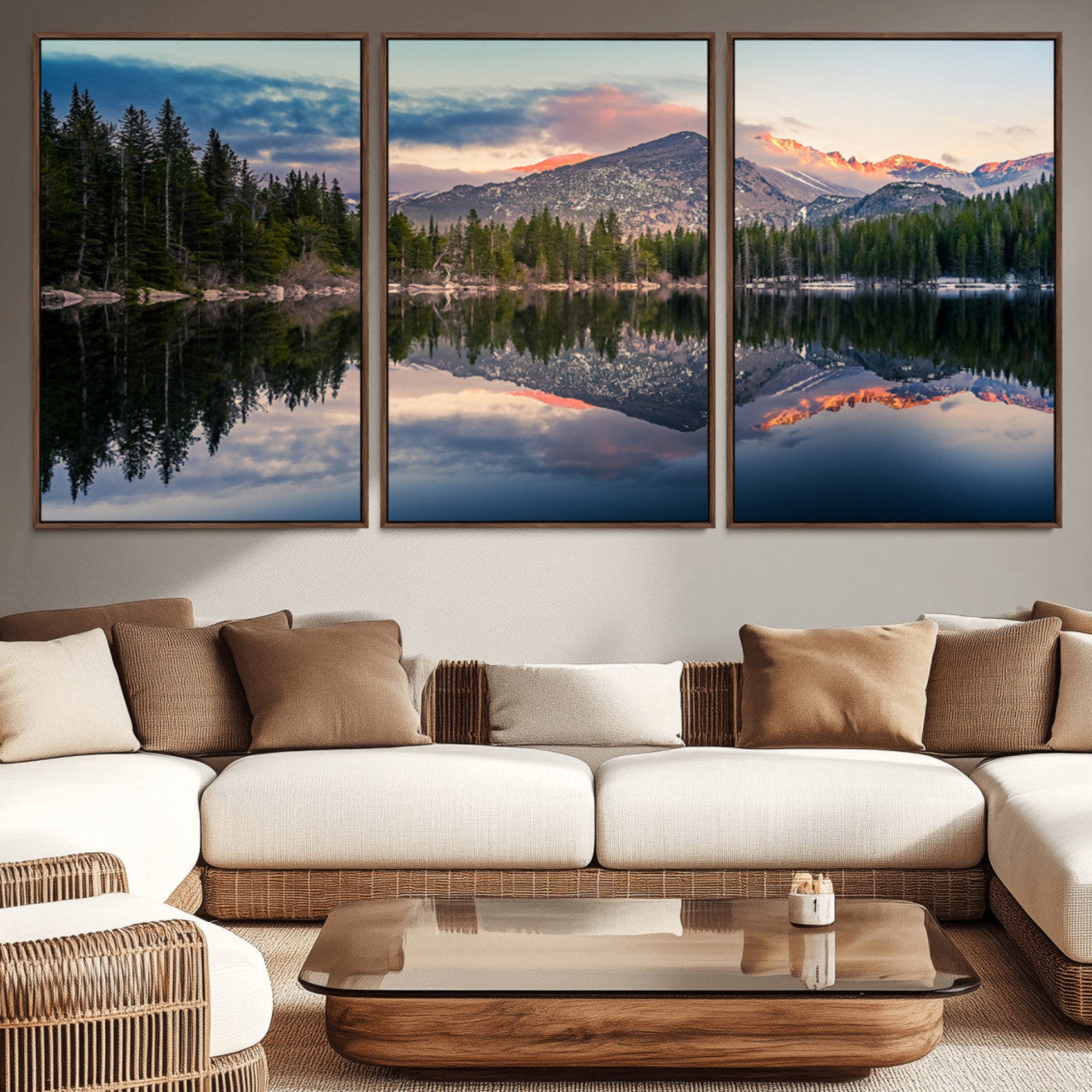 84227-MGV-CV-36X24-Bear Lake Reflection at Rocky Mountain National Park Wall Art Canvas Print, Scenic Mountain
