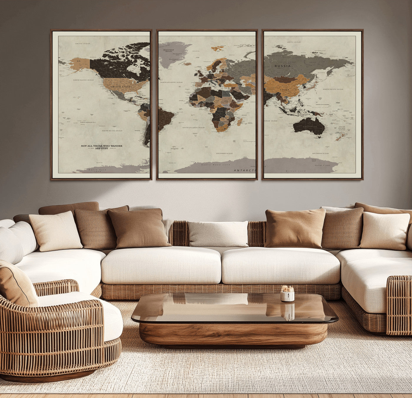 72209-MGV-CV-36X24-Push Pin World Map Canvas Print – Travel Tracker Wall Art for Couples, Perfect Anniversary Gift for Home or Office Decor