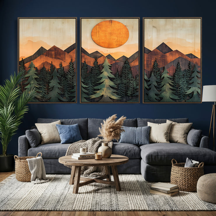 Sunset Mountain Landscape Canvas Wall Art Print - Nature Decor for ...