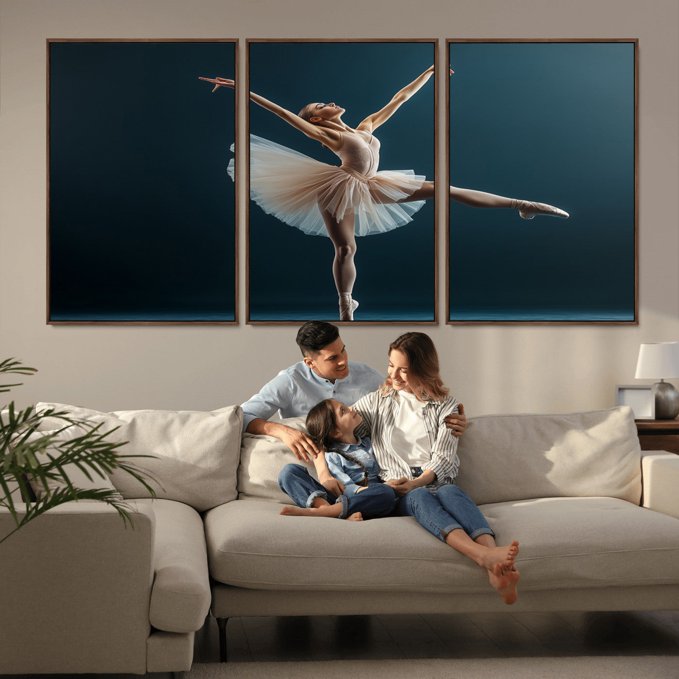 An elegant ballerina captured mid-pose on pointe, radiating grace and strength in a perfectly lit studio setting, her tutu fanned out in delicate symmetry.