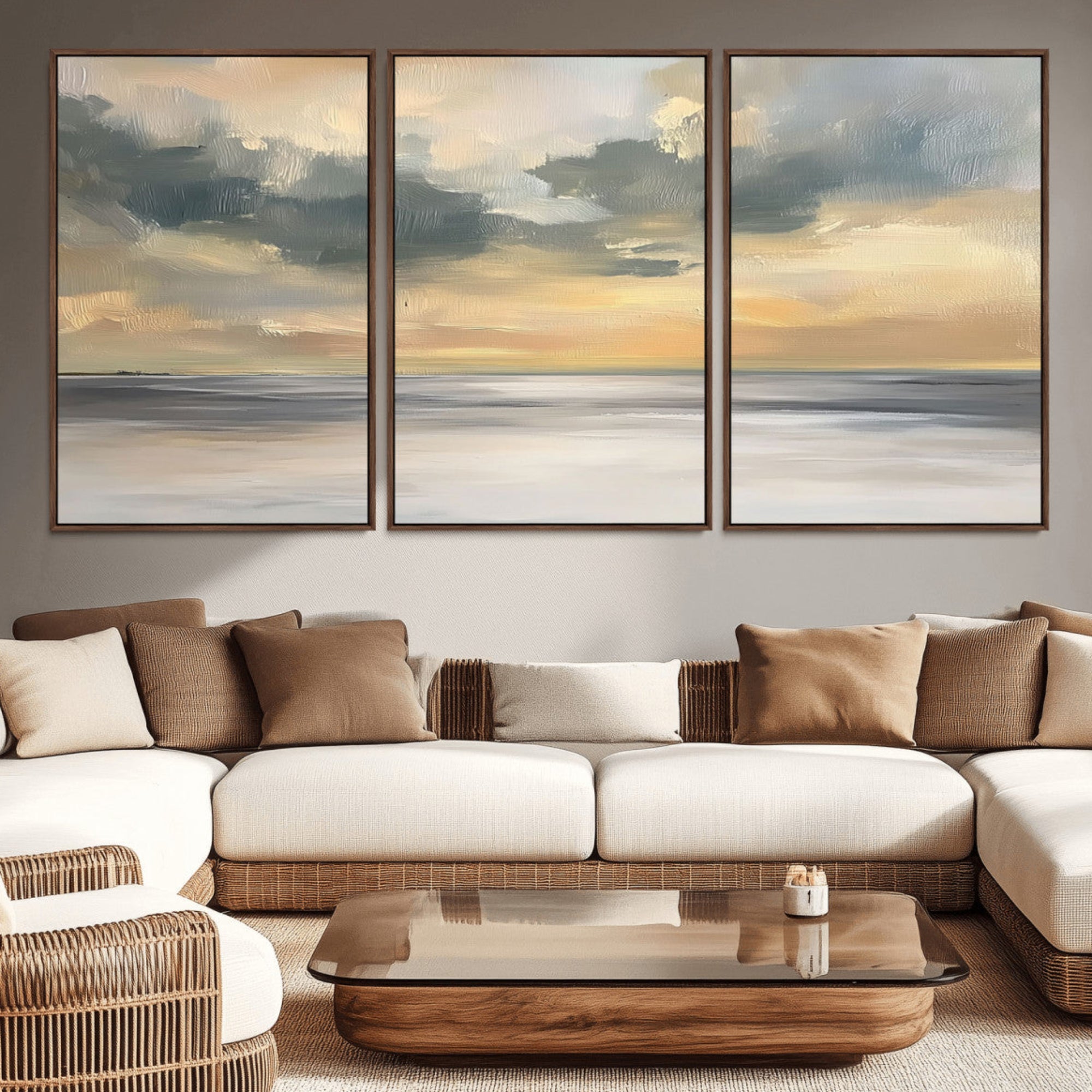 45544-MGV-CV-36X24-Modern Coastal Artwork with Vibrant Abstract Ocean Waves Wall Art Canvas Print for Contemporary